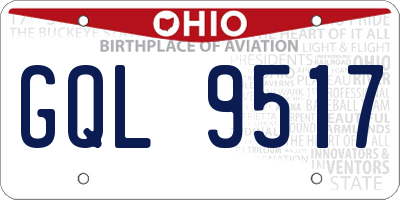 OH license plate GQL9517