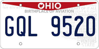 OH license plate GQL9520