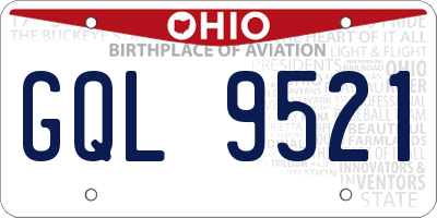 OH license plate GQL9521