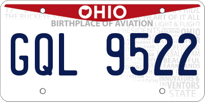 OH license plate GQL9522