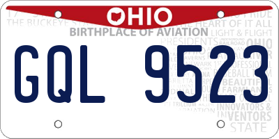 OH license plate GQL9523
