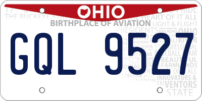 OH license plate GQL9527