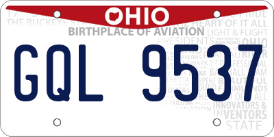 OH license plate GQL9537