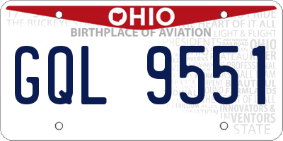 OH license plate GQL9551