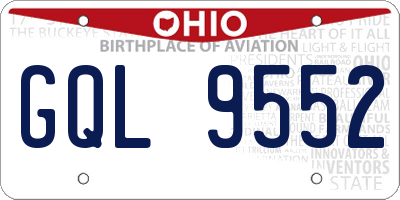 OH license plate GQL9552