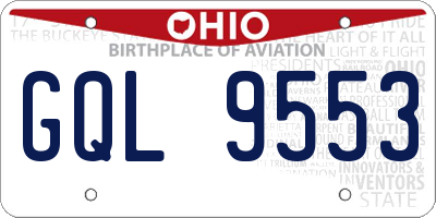 OH license plate GQL9553