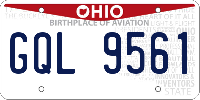 OH license plate GQL9561