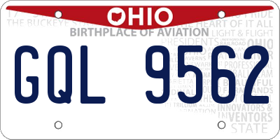OH license plate GQL9562