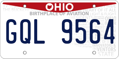 OH license plate GQL9564