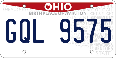 OH license plate GQL9575