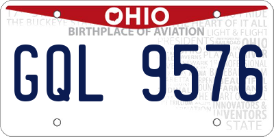OH license plate GQL9576