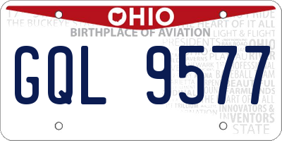 OH license plate GQL9577