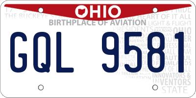 OH license plate GQL9581