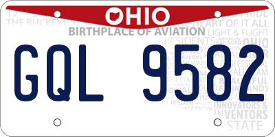 OH license plate GQL9582