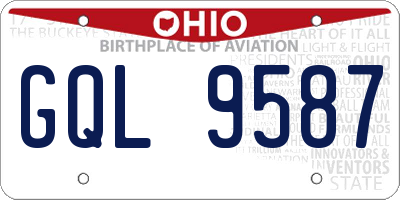 OH license plate GQL9587