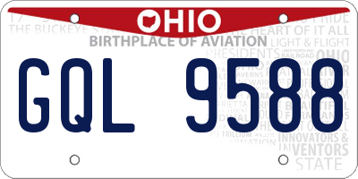 OH license plate GQL9588