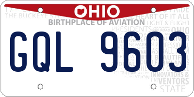 OH license plate GQL9603