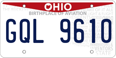 OH license plate GQL9610