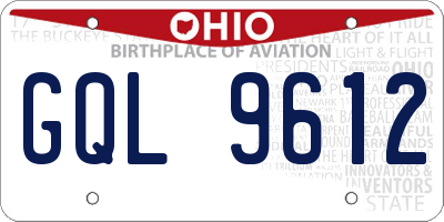 OH license plate GQL9612