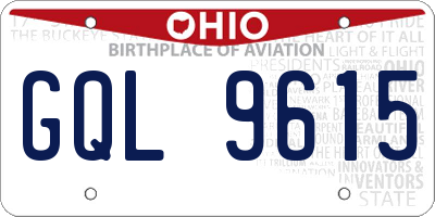 OH license plate GQL9615
