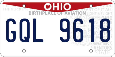 OH license plate GQL9618