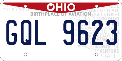 OH license plate GQL9623
