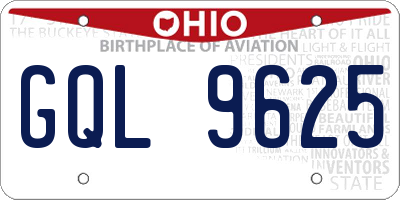 OH license plate GQL9625