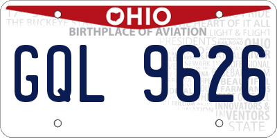 OH license plate GQL9626
