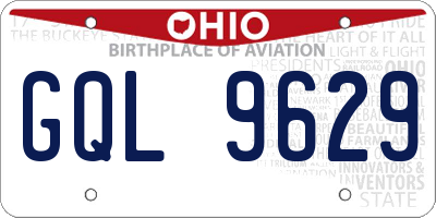 OH license plate GQL9629
