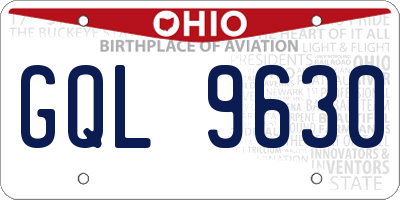 OH license plate GQL9630
