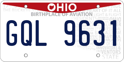 OH license plate GQL9631