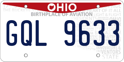 OH license plate GQL9633