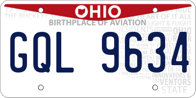 OH license plate GQL9634