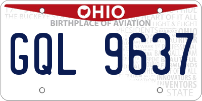 OH license plate GQL9637