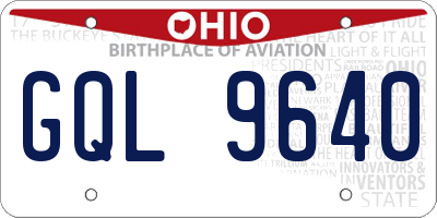 OH license plate GQL9640