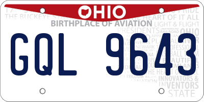 OH license plate GQL9643