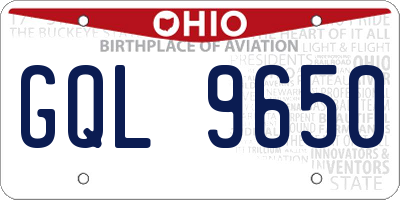 OH license plate GQL9650