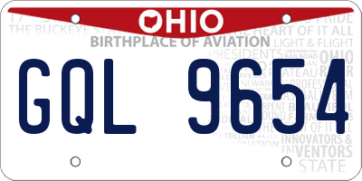 OH license plate GQL9654