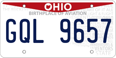 OH license plate GQL9657