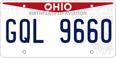 OH license plate GQL9660
