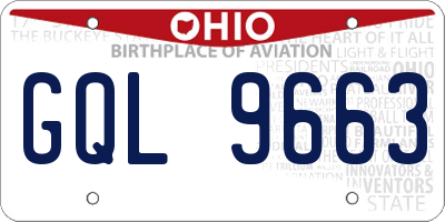 OH license plate GQL9663