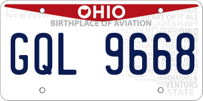 OH license plate GQL9668