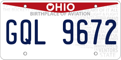 OH license plate GQL9672