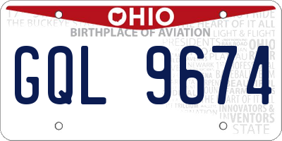 OH license plate GQL9674