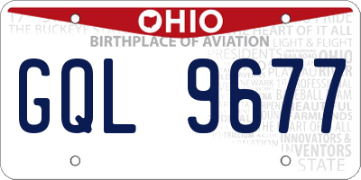 OH license plate GQL9677