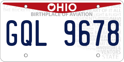 OH license plate GQL9678
