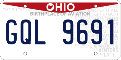 OH license plate GQL9691