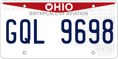 OH license plate GQL9698