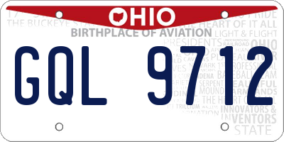 OH license plate GQL9712
