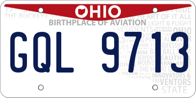 OH license plate GQL9713